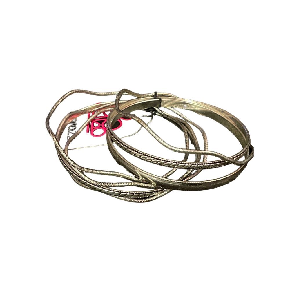 Stylish Gold-Tone Bangle‎ Set Stackable Bracelets Boho Chic Jewelry R-37